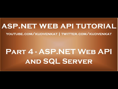 ASP NET Web API and SQL Server