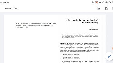 Is There An Indian Way Of Thinking?, Part I Oral Recitation - A.K. Ramanujan