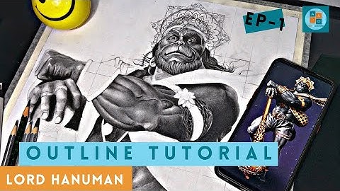 LORD HANUMAN Drawing | Outline Tutorial | Ep 1