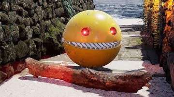 Pacman and Walking Robot Pacman crush Shredder Robot Monster while Mecha Dog and Chain ChompRobot