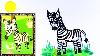 How to Draw A Zebra. Painting from real photo How to Draw A Zebra. Painting from real photo