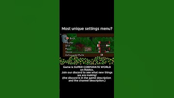 The most unique settings menu idea - SUPER CORPORATE WORLD #roblox #devlog #rblx #banaraslitfest