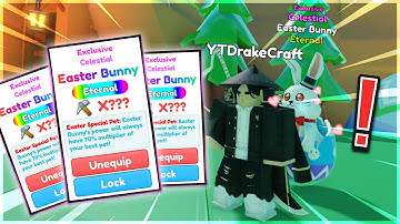 New *ULTRA RARE* ETERNAL EXCLUSIVE EASTER BUNNY SHOWCASE! CLICKER MINING SIMULATOR ROBLOX...!