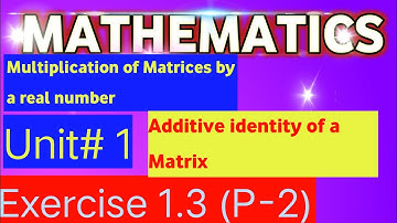 Multiplication of Matrices by a real number | Additive identity of a Matrix exercise 1.3 P-2 |