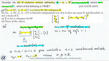 Consider the set of  column  vectors defined by X CS GATE 2007