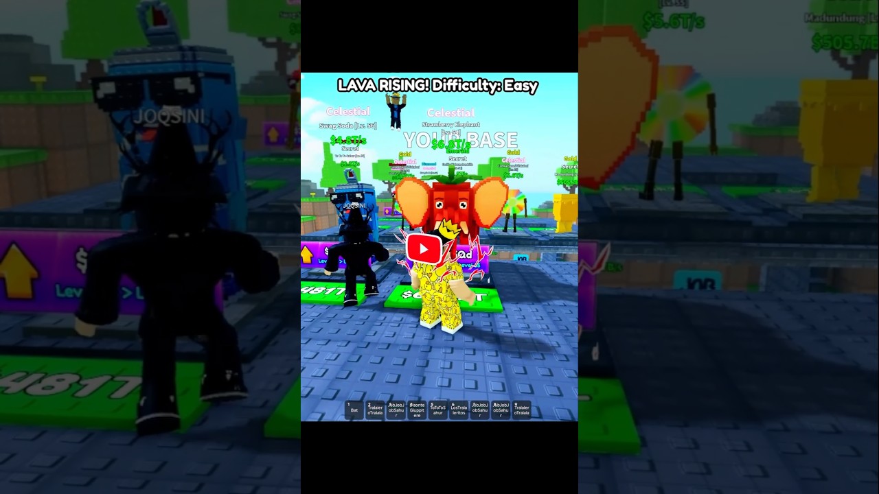 TRY TO STEAL AN ELEPHANT IN SURVIVE LAVA BY BRAINROT ROBLOX#shorts #roblox #gaming