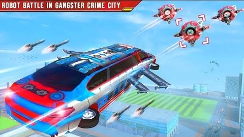 Flying Robot Car Transform - Police Robot Game & Flying Robots#temugamer