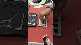 samsung S24Ultra metal Back cover with camera protection lens pure stainless steel natural titanium