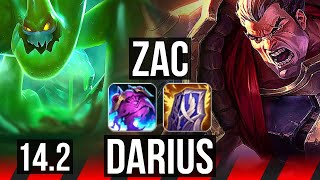 ZAC vs DARIUS (TOP) | 9/0/13, Rank 1 Zac, Rank 7, 2500+ games, Legendary | BR Challenger | 14.2