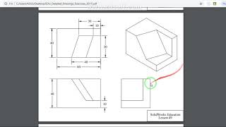 3D Drawing of SolidWorks Exercise - Lesson 49