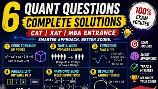 6 unique CAT quant questions with smart approach #catvideos #xatexam #maths #exampreparation.
