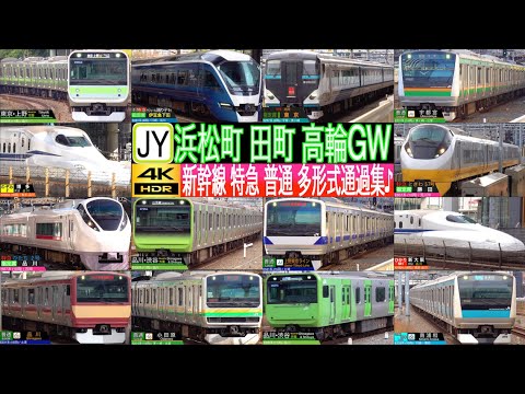 4K / JR 東海道新幹線 上野東京ライン (東海道本線, 宇都宮線, 高崎線, 常磐線) 山手線 京浜東北線 N700S, N700A サフィール踊り子 ひたち 大都会多形式通過集!!