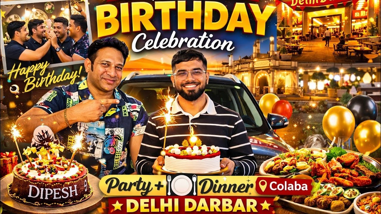 Dipesh Cha Birthday Celebration 🎂 | Party + Colaba Delhi Darbar Food Vlog | Hindi Marathi Vlog