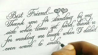 Beautiful cursive handwriting practice || Best friend cursive handwriting quote ||