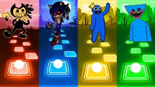 Bendy vs Sonic Exe vs Rainbow Friends vs Huggy Wuggy - Tiles Hop EDM Rush!