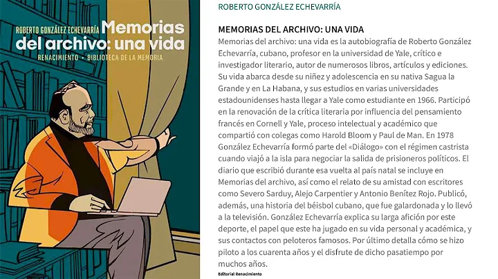 New Book: Prof. Roberto Gonzlez Echevarras Memoria...