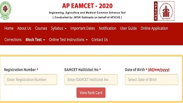 AP EAMCET RANK CARD | AP EAMCET 2020 RANK CARDS RELEASED