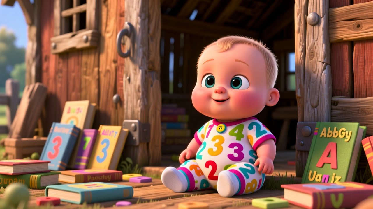 Baby Studytime Farm 🚜📚 Fun Learning Song for Kids | Learn ABC & 123 with Baby