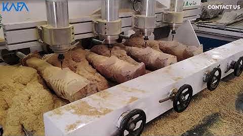 4 Heads 4 Axis CNC Router Machine  Model1725  3D Design Working Video  KAFA Technology