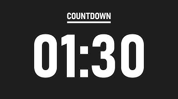 1 MINUTE 30 SECOND TIMER (90 SECONDS) | Countdown, No Music, End Beeps, Black Background