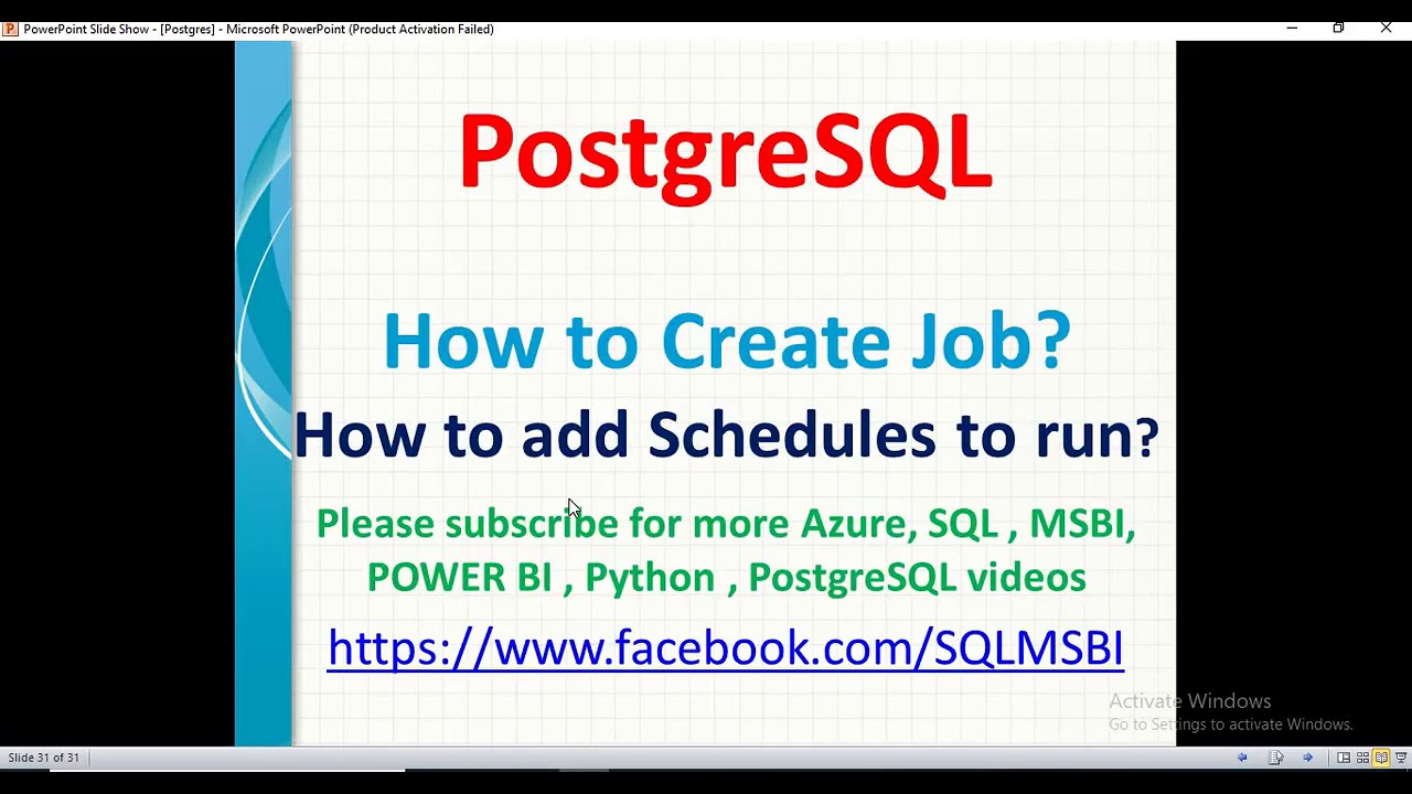 Postgresql Tutorials | How To Create Job In Postgresql | Postgresql Schedule Job | Automate Queries