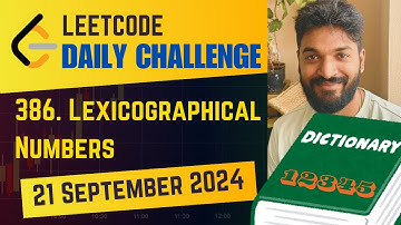 386. Lexicographical Numbers | Daily Challenge | 21 Sep 2024 | POTD #leetcodechallenge