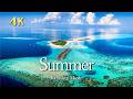 4K 夏の南国のパラダイス【リラックス音楽】白砂ビーチと水上ヴィラの風景| Relaxing Tropical Summer