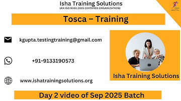 Tosca – Scriptless Automation  Day 2 video on 22nd sep 2025. +91-9133190573 to enroll.
