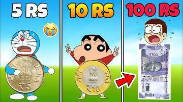 Shinchan And Nobita Play Noob Vs Pro Vs Hacker In Indian Money RUN 3D 🤣🤣 | Funny Game |