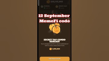 Memefi Secret Combo Code 12 & 13 September Memefi CoinSecret Code Today #memefi
