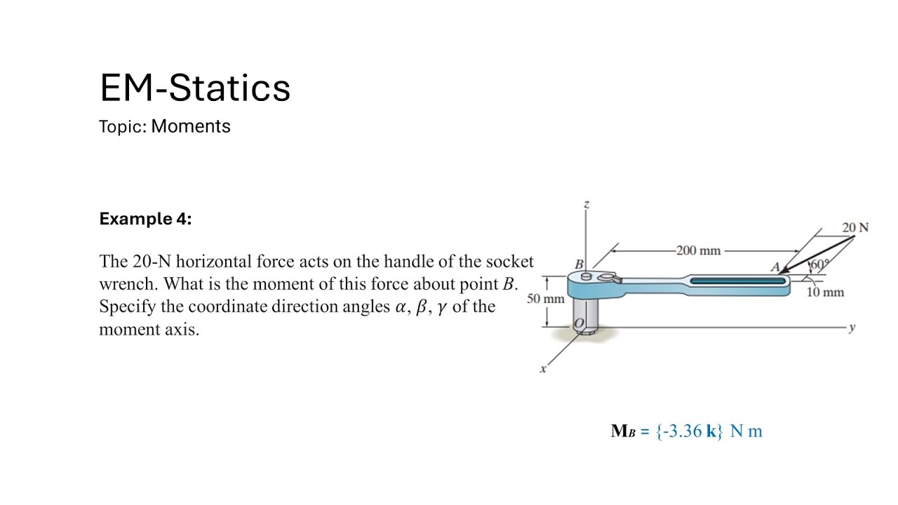 Moment ex 04 find the moment of force about point b specify