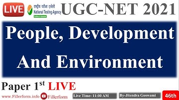 11:00 AM #46 People, Development And Environment By Jitendra Goswami| PDE Full in Hindi | UGC-NET ex