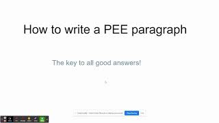 Writing PEE paragraphs History Y11