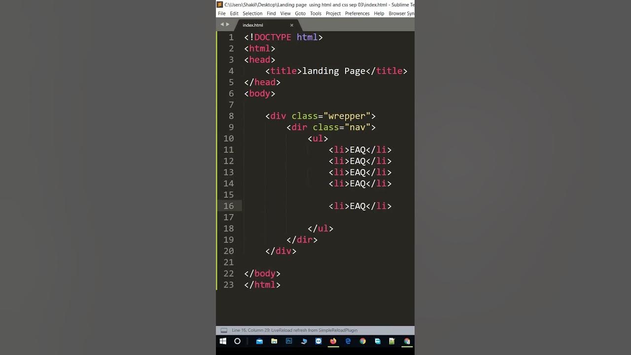 How To Build A Starting Page With HTML And CSS HTML & CSS starting Page ...