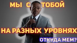 Мы на разных уровнях шаблон. Мы не одинаковые мем. Густаво Фринг мем.