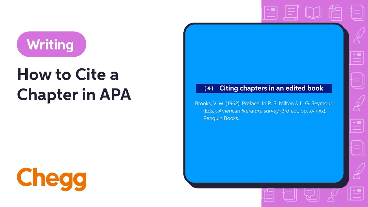 How To Cite A Chapter In A Book Apa Easybib Citations