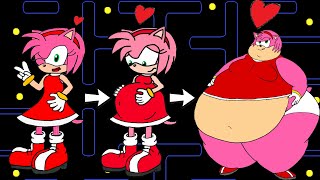 Oh no! Amy As FAT (Sonic LOVE Amy)| Pacman Stop Motion Game