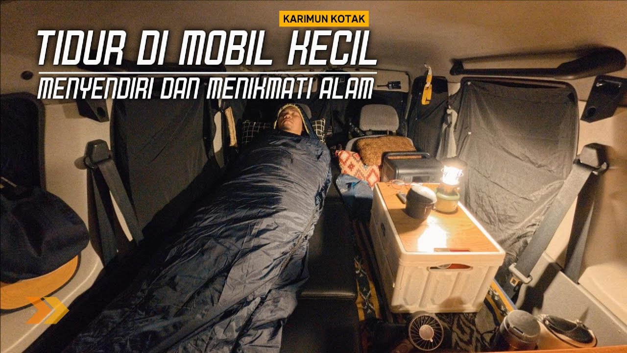 Tidur Di Mobil Kecil Menyendiri dan Menikmati Alam Memasak Membuat Kopi Menonton Film