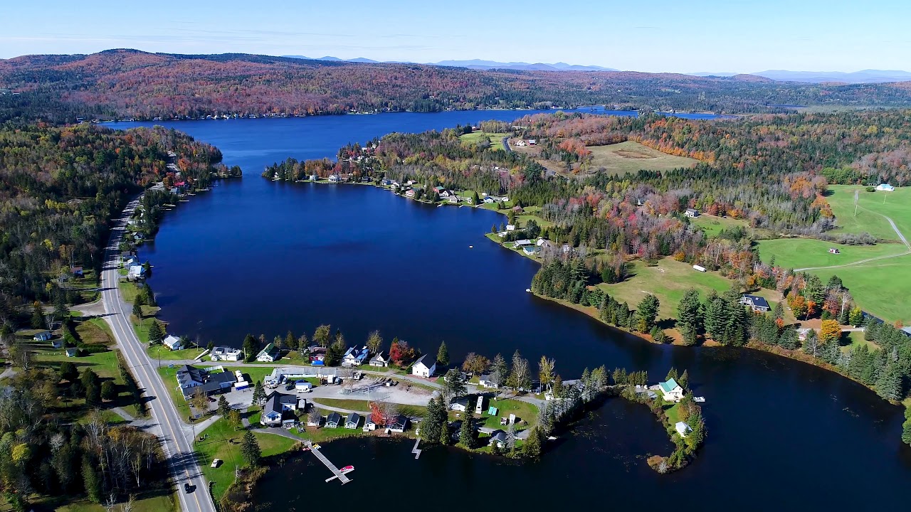 Aerial View of Fall Foliage at Joe's Pond, Vermont. October 2017 YouTube