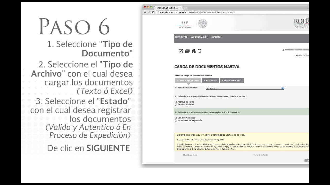 RODAC Carga Masiva de Documentos YouTube