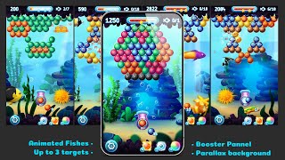 MK - Full Aqua Pop Bubble Shooter Asset Gameplay Video screenshot 3