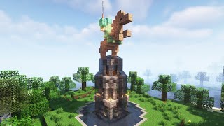 Minecraft | How to build the Fountain with a Statue | Tutorial