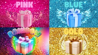 Choose your gift 🎁💝✨️🤮|| 4 gift box challenge Pink, Blue, Rainbow & Gold #giftboxchallenge