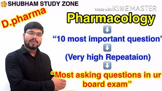Top 10 most Important questions of Pharmacology  most asking questions  for Diploma in pharmacy
