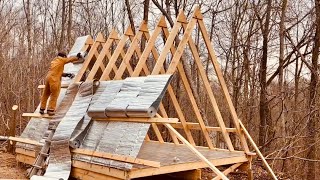 Building A Cabin In The Woods With Kids (Simple A Frame) - Winter Homestead Chores by Tribe of David 12,299 views 4 months ago 9 minutes, 45 seconds