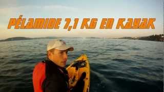 Pélamide 7,1kg départ en direct HD Pêche en kayak 30.10.2011 Mer méditerranée Scuba83