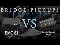 EMG 81 vs SEYMOUR DUNCAN NAZGUL - Active Passive Bridge Pickup Metal Tone Comparison / Review