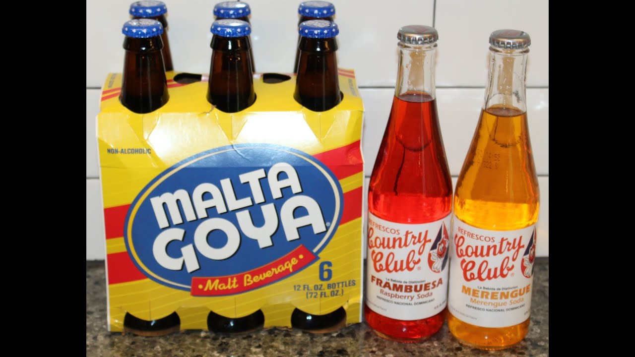 Malta Goya Malt Beverage & Refrescos Country Club Raspberry & Merengue