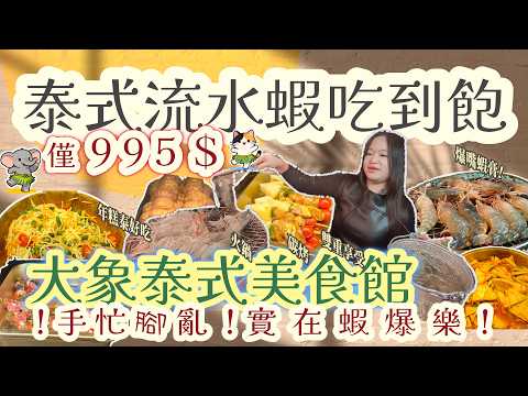 桃園中壢｜泰式炭火燒烤｜995$ 不破千元吃到飽？｜大象美食館｜真實在還是泰蝦？｜膽固醇魔王！｜酒水自由｜免服務費泰佛心｜品相多到吃不完！泥鰍泰有趣｜All you can eat |BUFFET