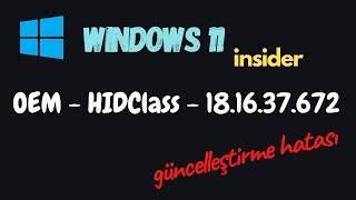 OEM - HIDClass - 18.16.37.672 güncelleştirmesi 0x80070103 hata kodu çözümü (windows 11)